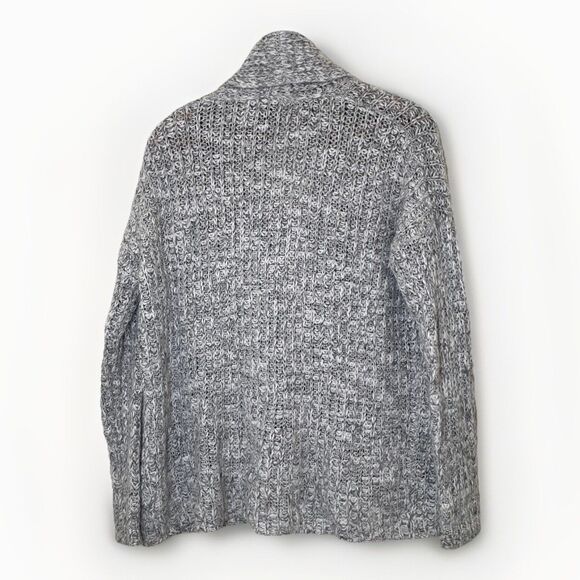 Forever 21 Sweater Chunky Knit Open Front Wrap SMALL Oversized Marled Gray White - Picture 2 of 4